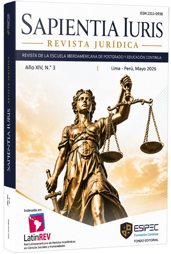 Portada de la Revista Jurídica Sapientia Iuris, Año XIV, N.° 3, mayo de 2026.